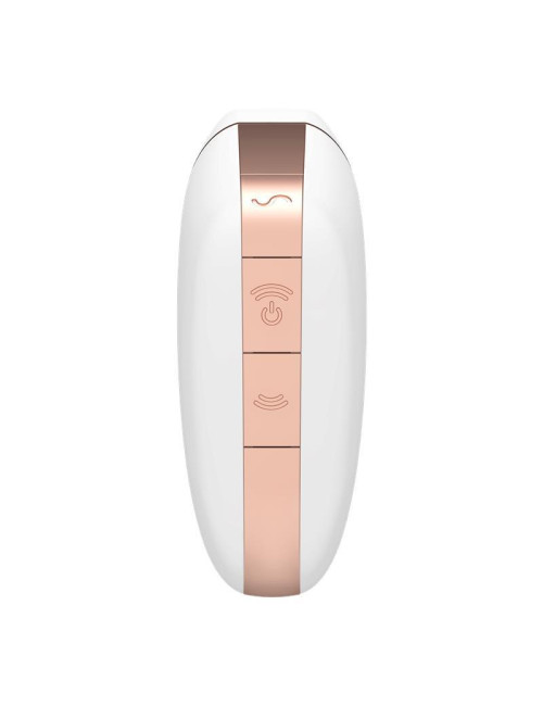 Wibrator z aplikacją Satisfyer Love Triangle Air Pulse - wodoodporny, biały, silikon medyczny