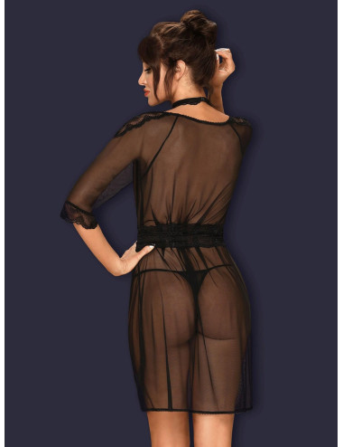 Bielizna-Lucita peniuar czarny  S/M