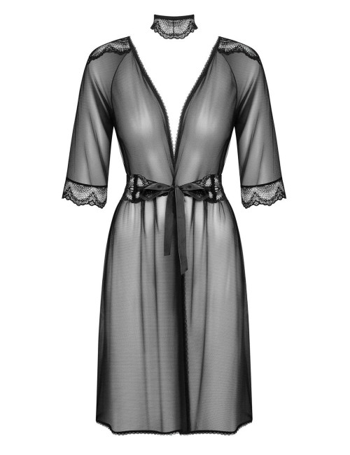 Czarny peniuar Obsessive Lucita S/M
