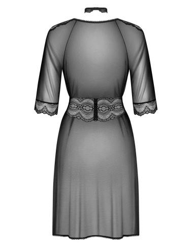 Bielizna-Lucita peniuar czarny  S/M
