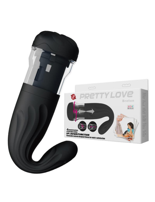 PRETTY LOVE BRETON Multifunction Masturbator z wibracją - 4 prędkości obrotowe, 4 ruchy góra/dół