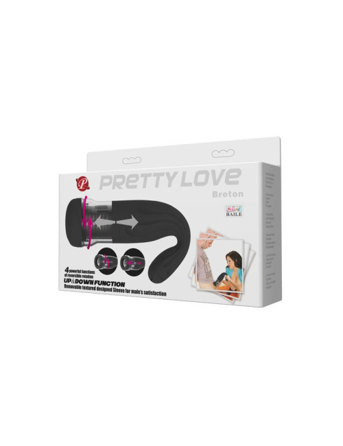 PRETTY LOVE BRETON Multifunction Masturbator z wibracją - 4 prędkości obrotowe, 4 ruchy góra/dół