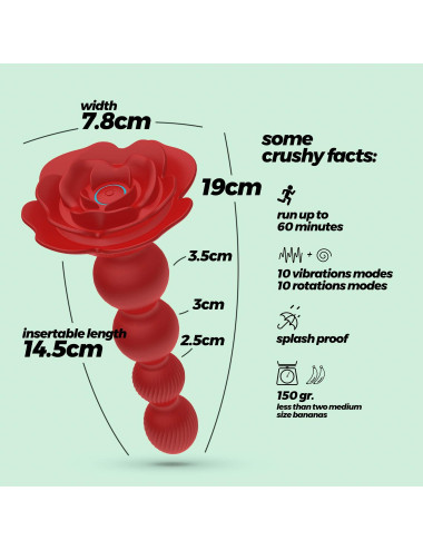 CRUSHIOUS ROSALINE ROTATING ANAL PLUG WITH REMOTE CONTROL