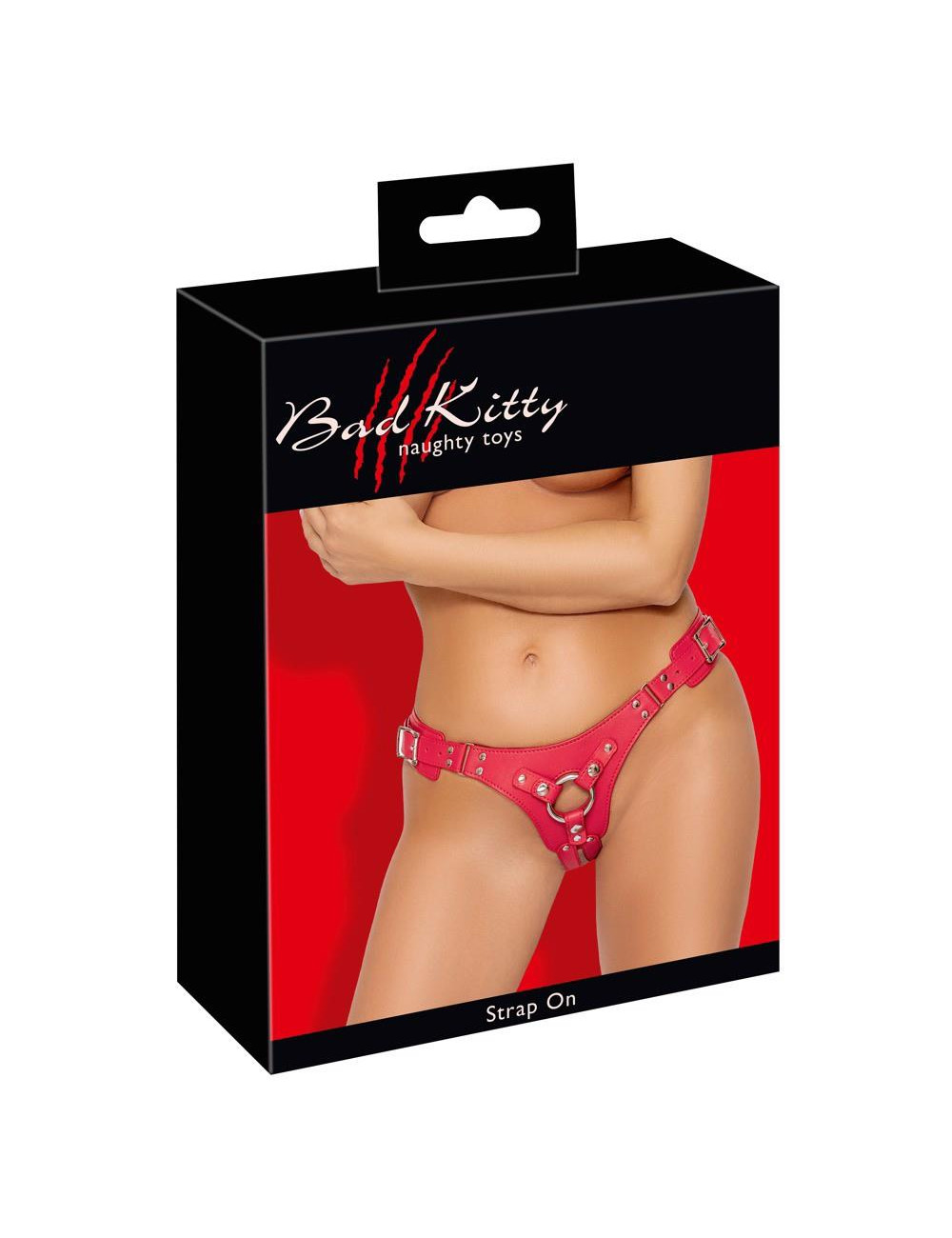 Regulowana Uprząż Strap-on Bad Kitty Czerwona S-L