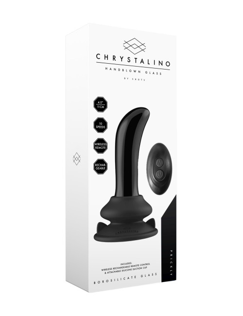 Chrystalino Prickly – Szklany Plug Analny z Przyssawką i Pilotem