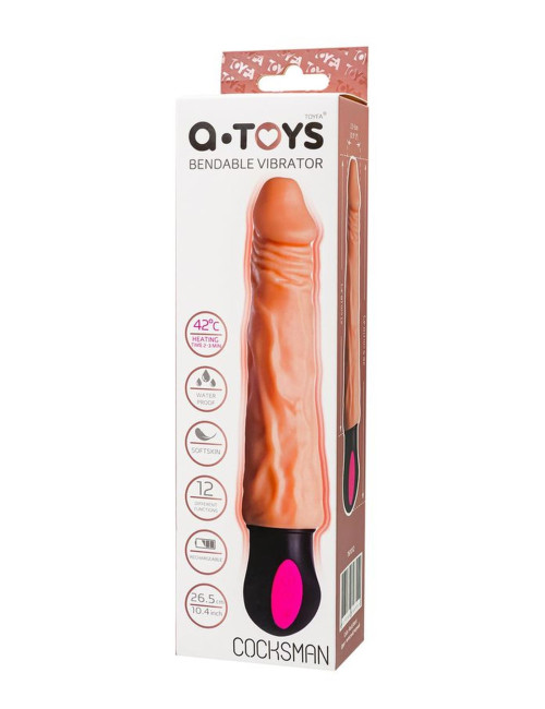 Wibrator Realistyczny z Podgrzewaniem A-Toys Cocksman - TPE, 12 Trybów, Elastyczny, Ładowanie USB