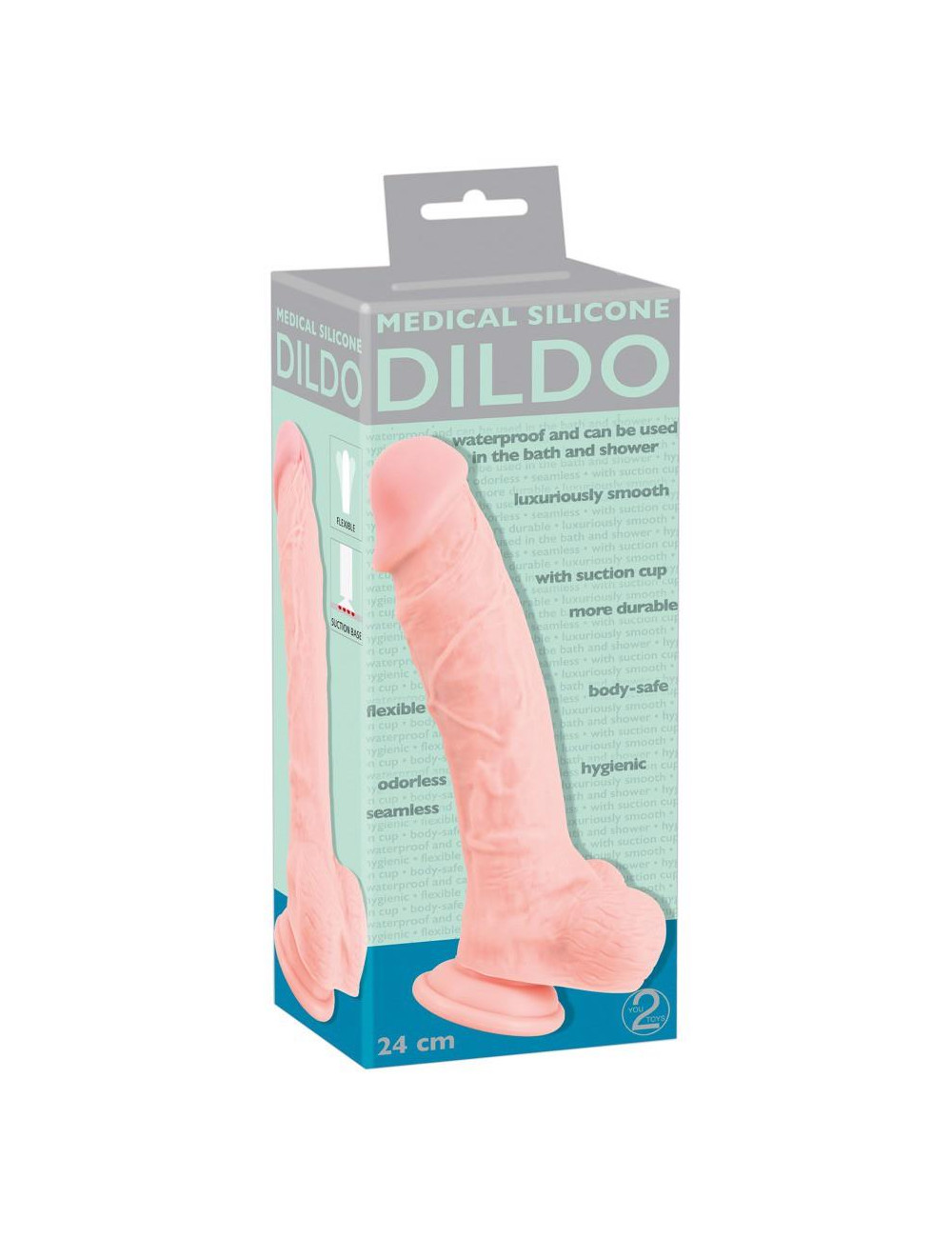 Dildo Realistyczny z Silikonu Medycznego 24 cm - Zabawki Dla Dorosłych