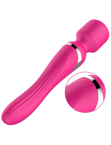 Stymulator - B - Series - Silicone Dual Massager Pulsator USB 7+7 Function (Pink)