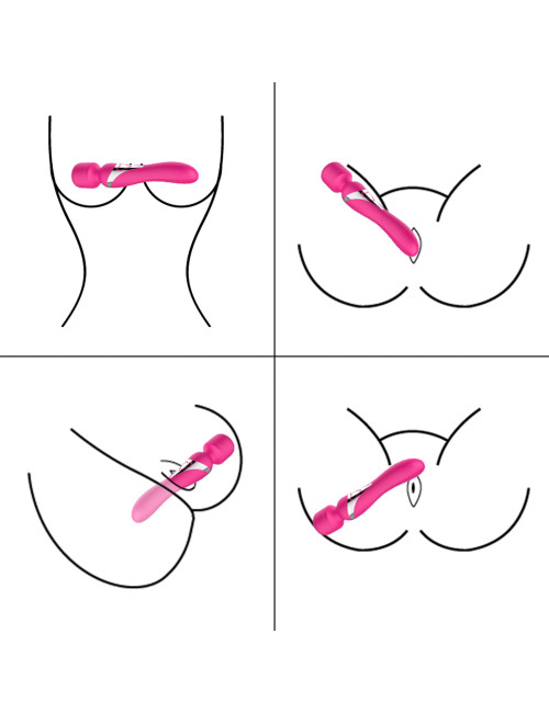 B-Series Silicone Dual Massager Pulsator USB Różowy