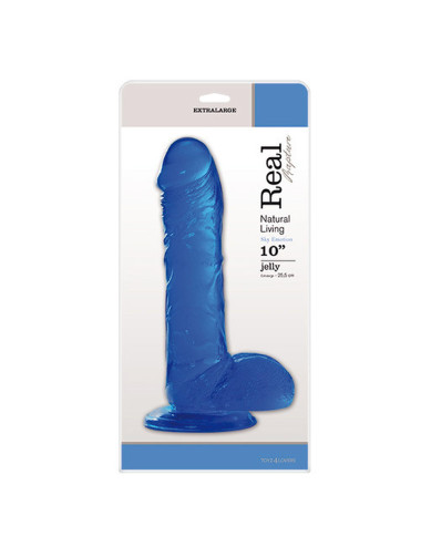 Dildo Gigant Jelly Real Rapture Niebieski 25,5 cm z przyssawką - zabawki