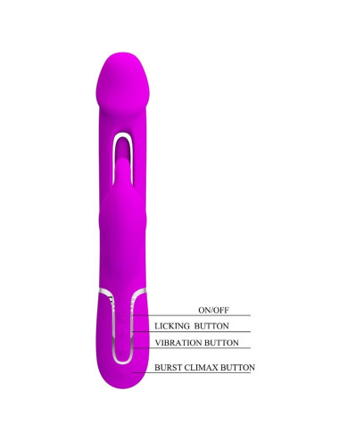 PRETTY LOVE - Kampas Rabbit 3 in 1, multifunction vibrator with tongue violet