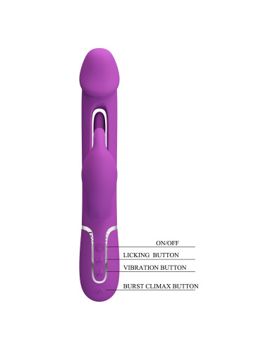 PRETTY LOVE - Kampas Purple, 7 vibration functions 4 licking settings