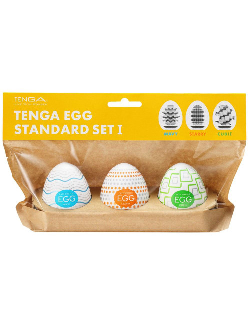 Tenga Egg Standard x3 1 - Jajeczka masturbacyjne Standard, 3 struktury, zabawki erotyczne