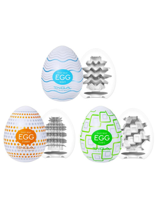 Tenga Egg Standard x3 1 - Jajeczka masturbacyjne Standard, 3 struktury, zabawki erotyczne