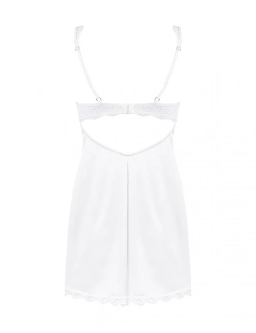 Obsessive Amor Blanco Koszulka i Stringi Białe L/XL