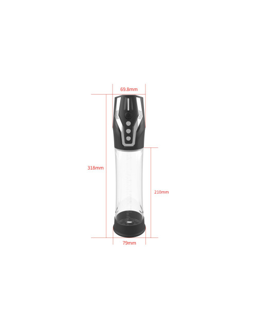Pompka PASSION PUMP – Wodoodporna pompa dla mężczyzn z sterowaniem głosowym, ładowanie USB, 1100mAh