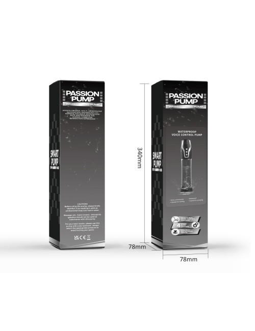 Pompka PASSION PUMP – Wodoodporna pompa dla mężczyzn z sterowaniem głosowym, ładowanie USB, 1100mAh