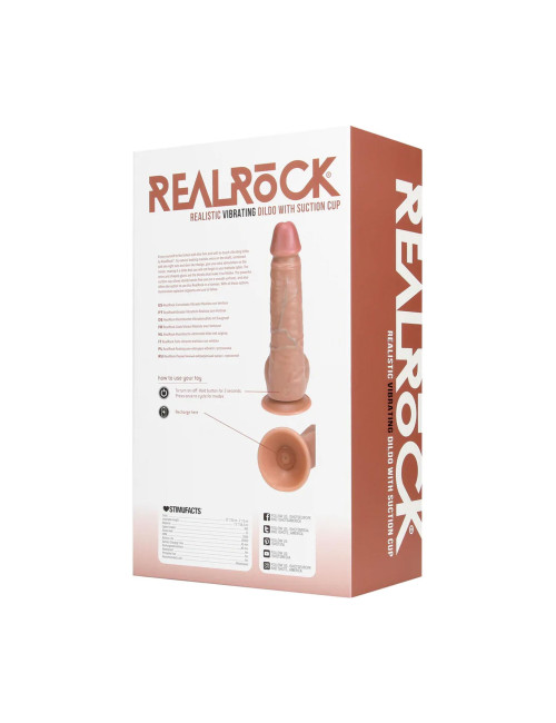 Wibrator Realistyczny RealRock 23 cm z przyssawką - Beżowy