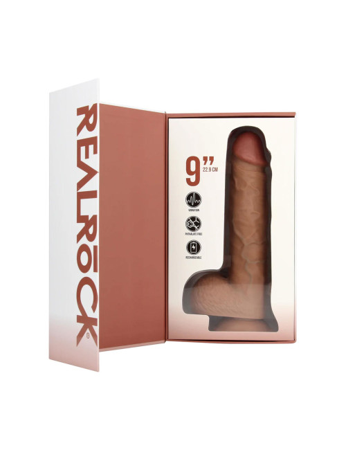Wibrator Realistyczny RealRock 23 cm z przyssawką - Beżowy
