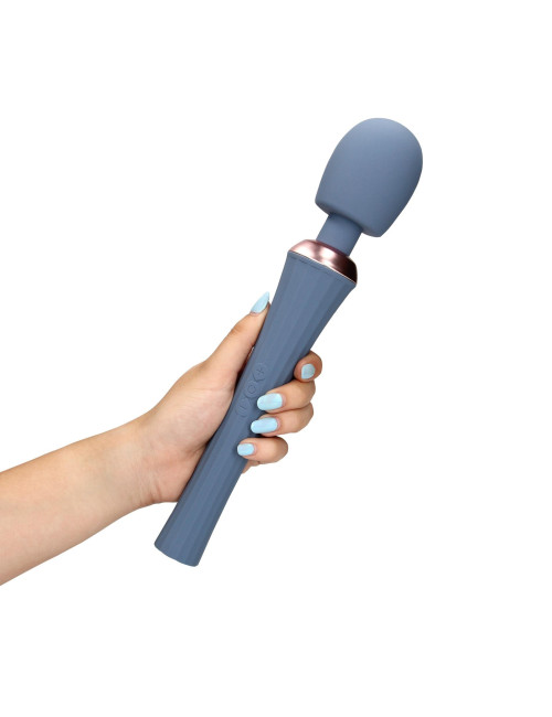 Loveline Mocny Wibrator Wand z Nieruchomą Rączką - Niebieski