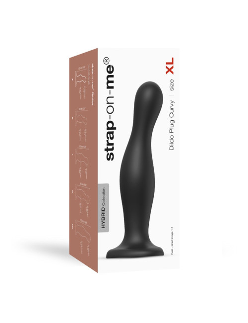 Strap-on-me Dildo Plug Curvy Black XL - Czarny plug analny