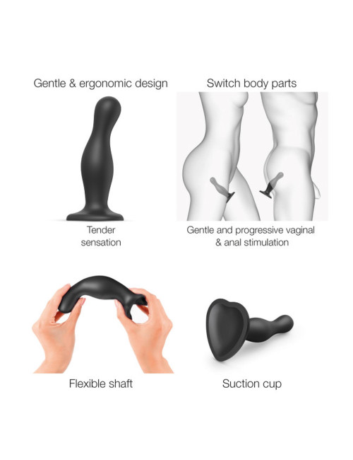 Strap-on-me Dildo Plug Curvy Black XL - Czarny plug analny
