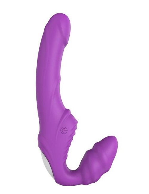 Dream Toys Vibes of Love Double Dipper - Fioletowy Strap-On