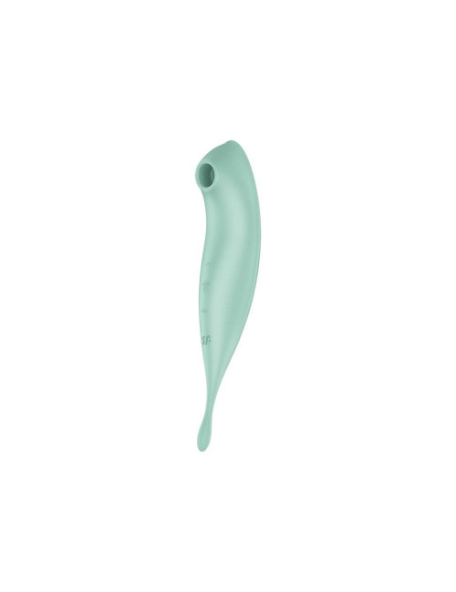Twirling Pro Connect App mint - Wibrator punktowy i stymulator z pulsującym powietrzem, 2 silniki