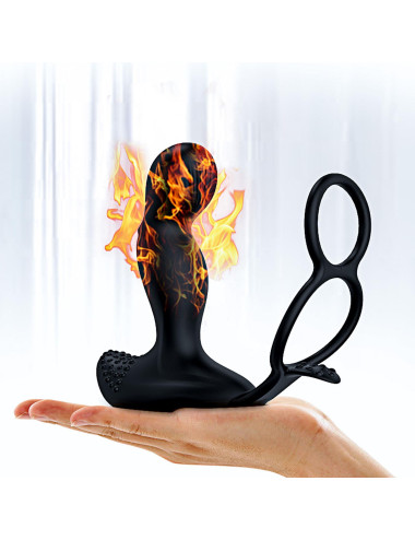Wibrator-Silicone Massager 7 Function and Heating Function, Black
