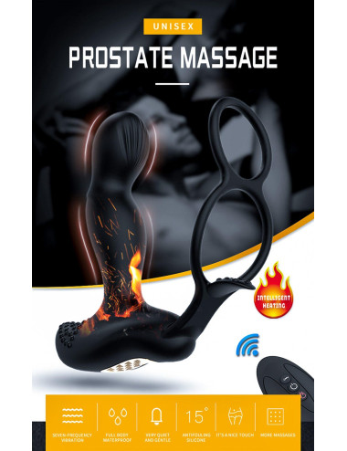 Wibrator-Silicone Massager 7 Function and Heating Function, Black