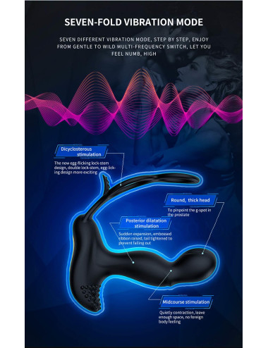 Wibrator-Silicone Massager 7 Function and Heating Function, Black