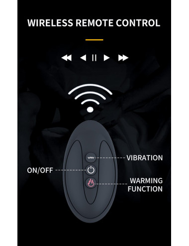 Wibrator-Silicone Massager 7 Function and Heating Function, Black