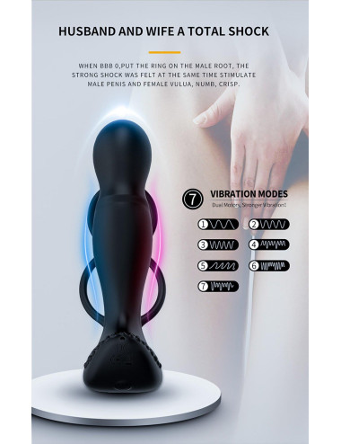 Wibrator-Silicone Massager 7 Function and Heating Function, Black