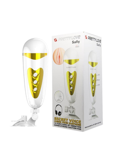 PRETTY LOVE Sally – Masturbator wagina z 12 programami wibracji i regulowaną przyssawką
