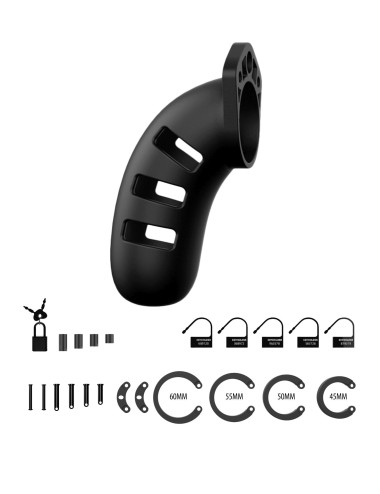 Model 21 - Chastity - 4.5 - Silicone Cock Cage - Black