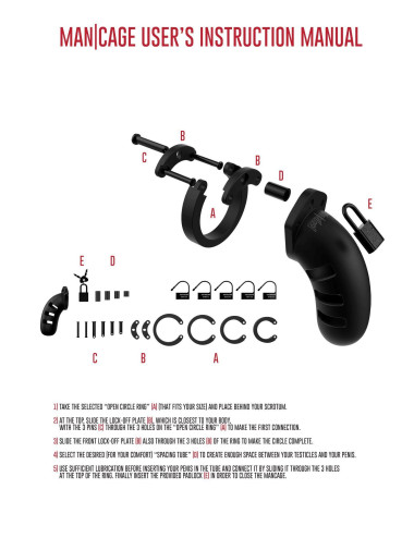 Model 21 - Chastity - 4.5 - Silicone Cock Cage - Black