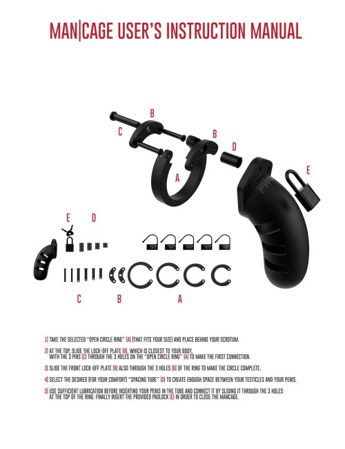 ManCage Model 21 Silikonowy Pas Cnoty Chastity Cage 4.5