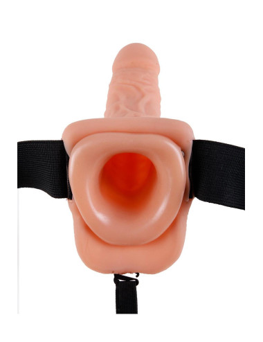 FETISH FANTASY SERIES 9 INCH HOLLOW STRAP-ON WITH BALLS LIGHT