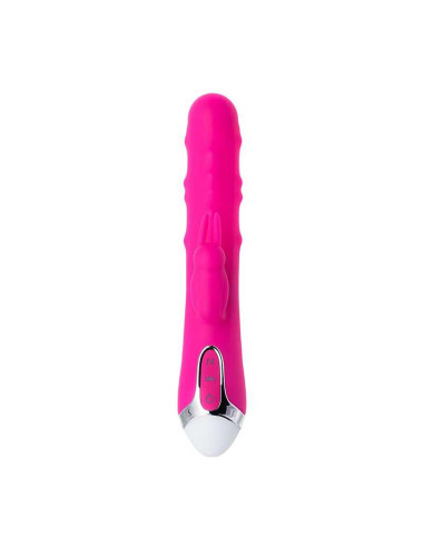 JOS BALLE, Vibrator with clitoral stimulator with moving balls, silicone, pink, 23 cm