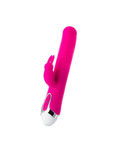 JOS BALLE, Vibrator with clitoral stimulator with moving balls, silicone, pink, 23 cm