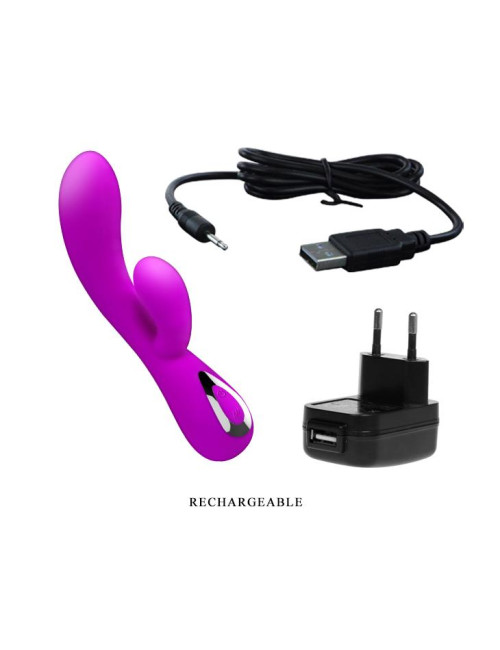 PRETTY LOVE-HONEY USB-10 Wibrator G-Spot z podwójnymi silnikami, silikonowy