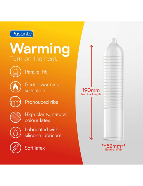 Pasante Warming Rozgrzewające Prezerwatywy 144 szt.