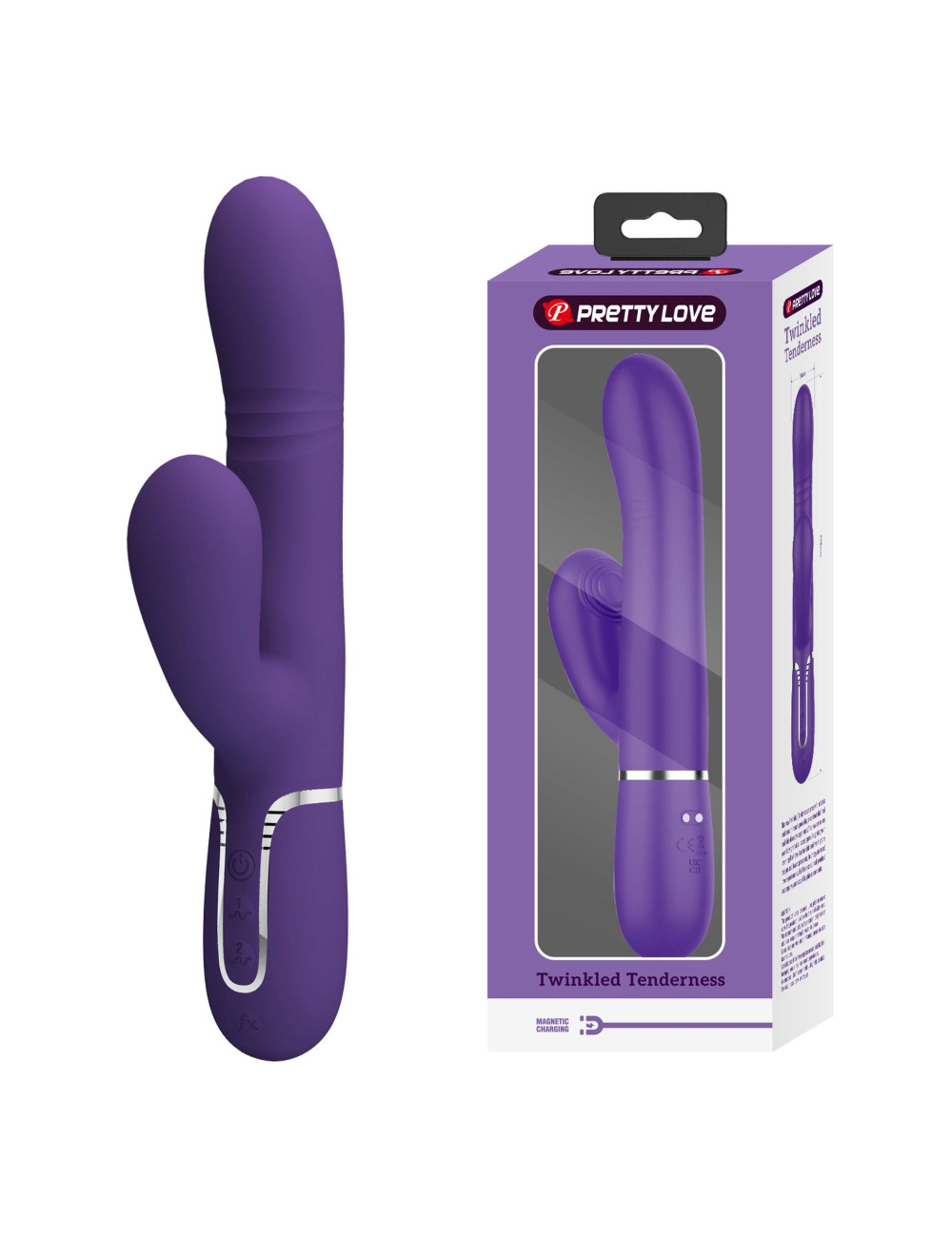 PRETTY LOVE Mariana dark purple - wielofunkcyjny wibrator króliczek z 7 wibracjami i 7 pulsacjami