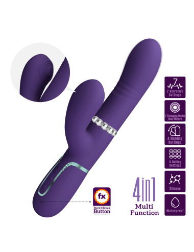 PRETTY LOVE - Mariana dark purple, 7 vibration functions, 7 thrusting settings, 4 rolling functions,4 nodding functions