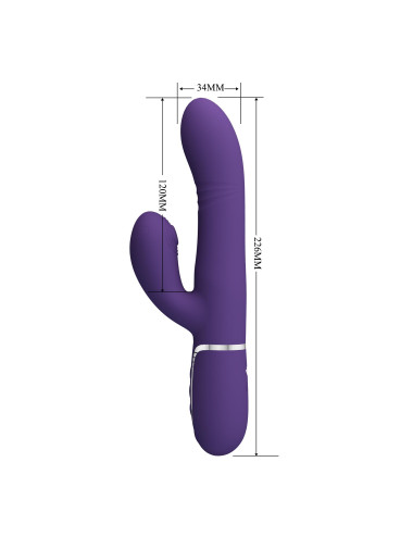 PRETTY LOVE - Mariana dark purple, 7 vibration functions, 7 thrusting settings, 4 rolling functions,4 nodding functions