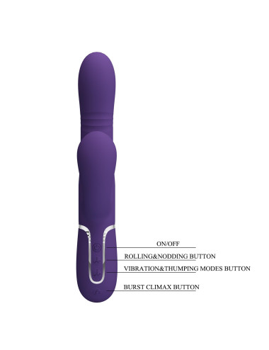 PRETTY LOVE - Mariana dark purple, 7 vibration functions, 7 thrusting settings, 4 rolling functions,4 nodding functions