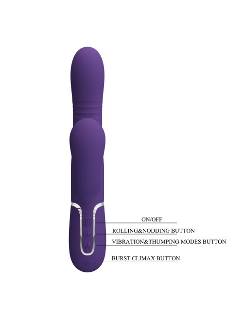 PRETTY LOVE Mariana dark purple - wielofunkcyjny wibrator króliczek z 7 wibracjami i 7 pulsacjami