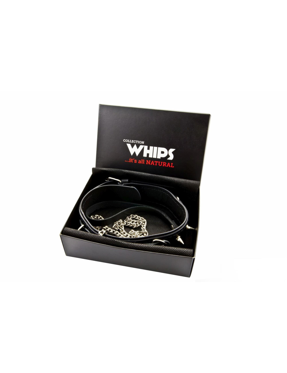 Whips Collection Obroża Męska z Smyczą i Półkółkami