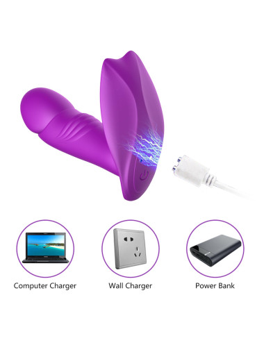 Stymulator - B - Series - Silicone Panty Vibrator USB 7 Function / Heating / Impact function
