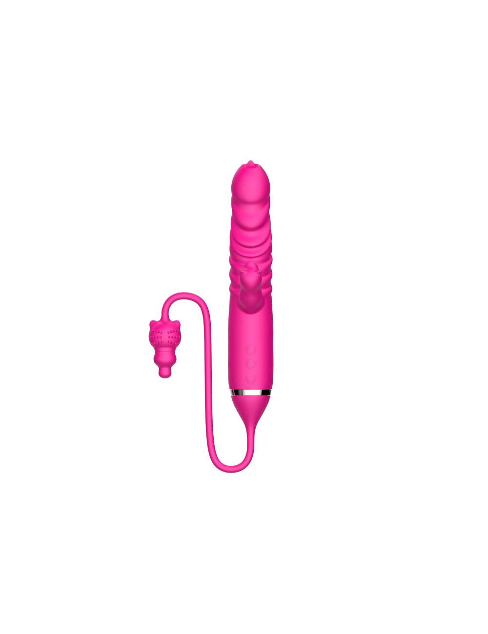 Wibrator z języczkiem – Triple Stimulation Stymulator, 3 silniki, 10 prędkości wibracji, zabawki erotyczne silikon/ABS
